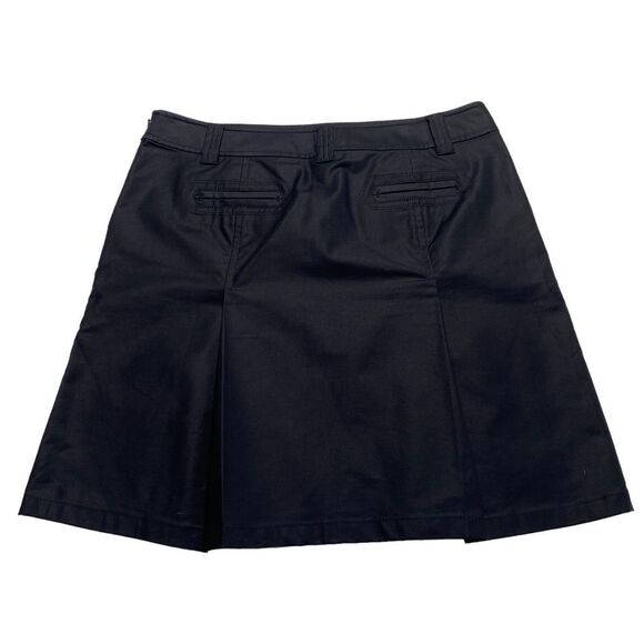 Ann Taylor Black Pleated Stretch Cotton Blend Skirt Sz 12 NWT - Picture 2 of 10